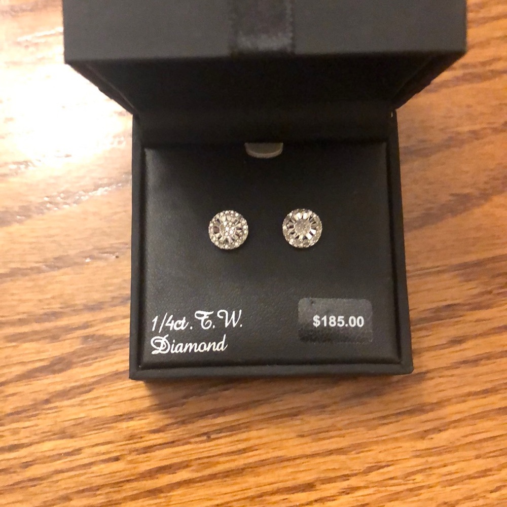 Sterling silver 1/4ct diamond earrings